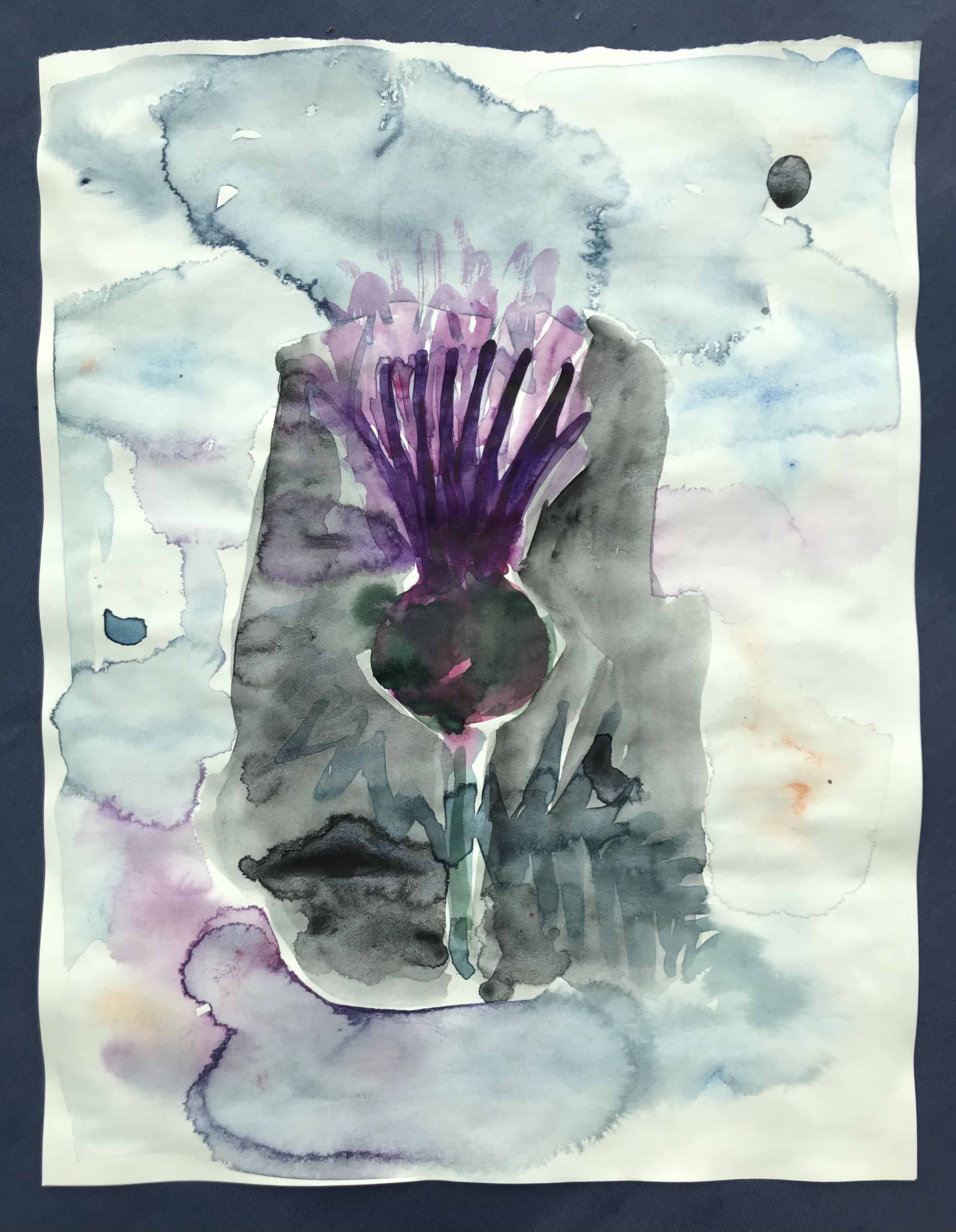 thistle with abstract background
